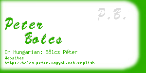 peter bolcs business card
